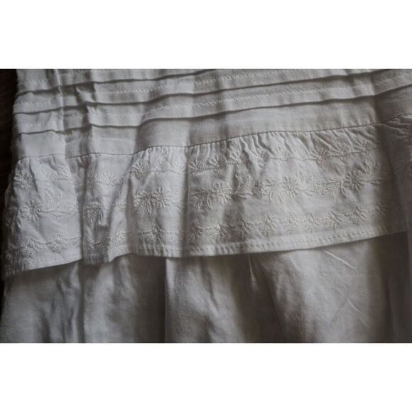 Old Navy Women's Sz M White Sleeveless Ruffle Neck Tiered Midi Sundress - Picture 5 of 12